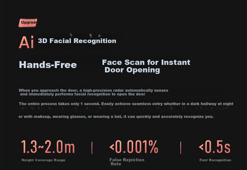 ALPHA AURORA Smart Door Lock P14FVM Upgraded Palm Vein Facial Recognition Password Lock with Free On-site Installation 11
