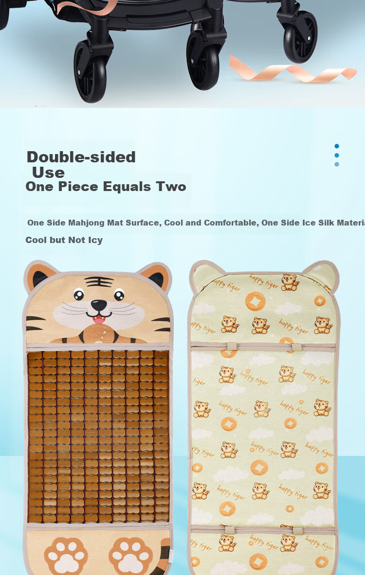 9i9 Baby Stroller Cooling Mat Bamboo Mahjong Seat Cushion Universal Summer Ice Silk High Chair Mat Safety Seat Cushion A53 2