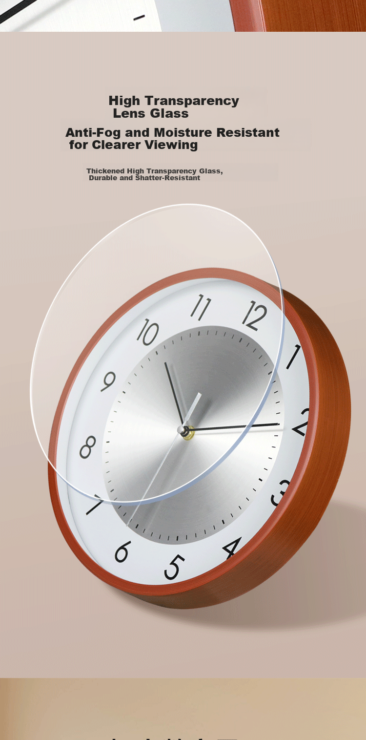 JD Jingzao Wall Clock Living Room Home High-End Modern Nordic Metal Surface Light Luxury 30cm Wall Clock 4
