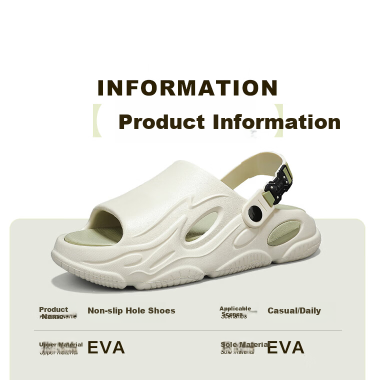 Jingzhenlianggong EVA Odor-Resistant Breathable Sandals Senma Style Mint Green Size 44-45 14