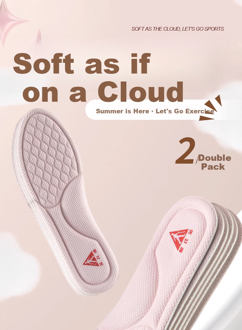 Zulijian Autumn Winter Non-Slip Insoles Thin Mugwort Deodorizing Sweat-Absorbing Soft Comfortable Sole Pink 1 Pair Size 37-38 1