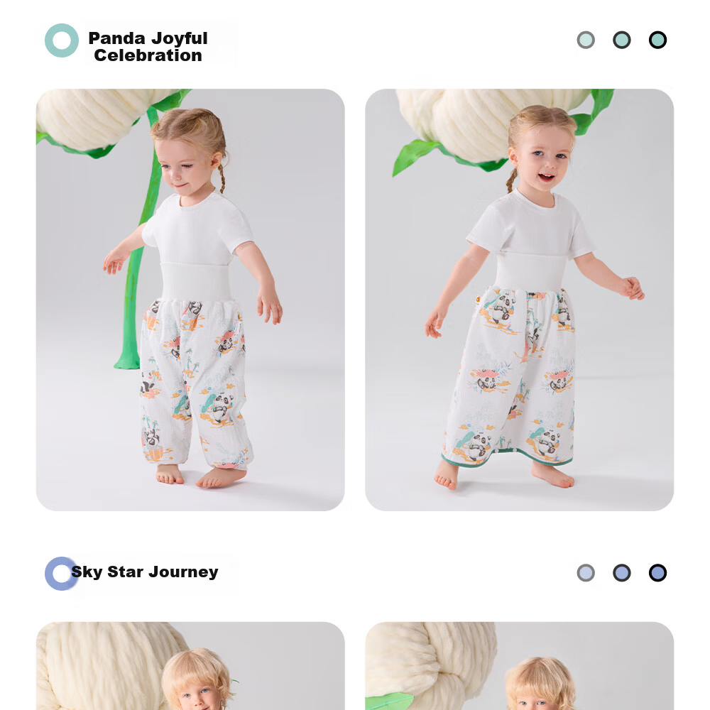 Betis Unisex Baby Waterproof Washable Breathable Training Urine Skirt Diaper Panda M 24