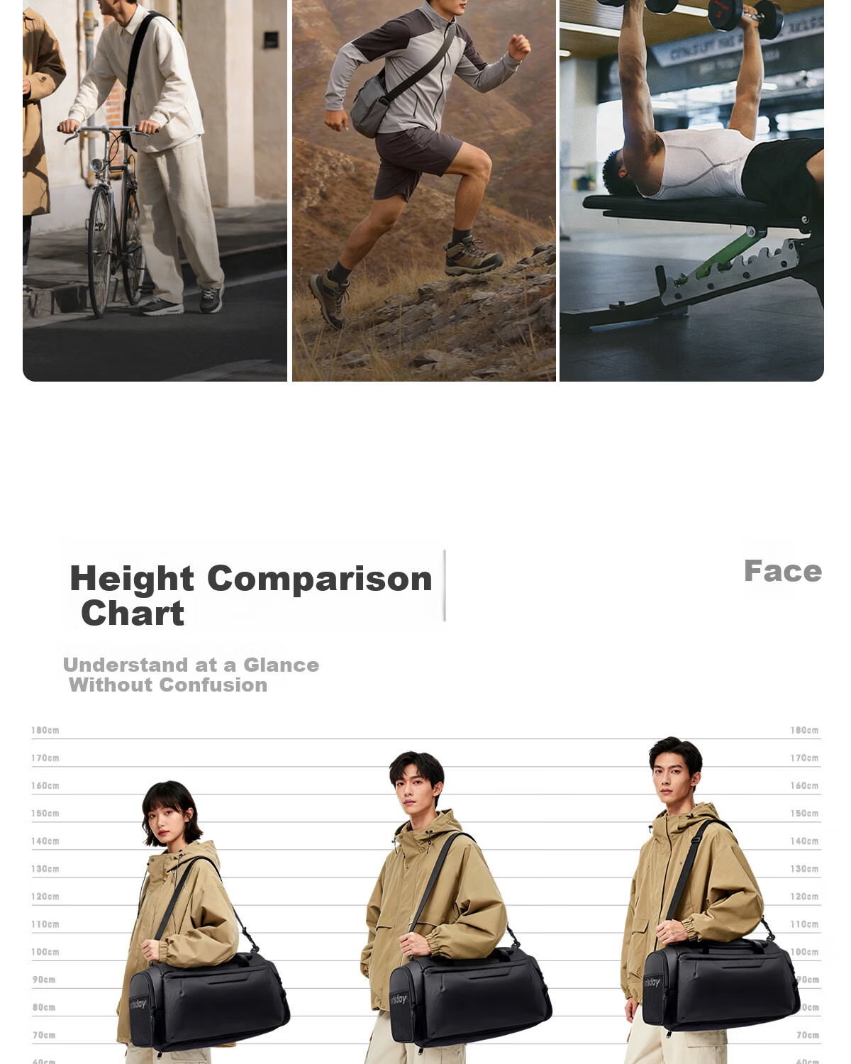 HLA Men's Large Capacity Multifunctional Travel Handbag Shoulder Crossbody Bag Business Trip Sports Gym Basic Model 8