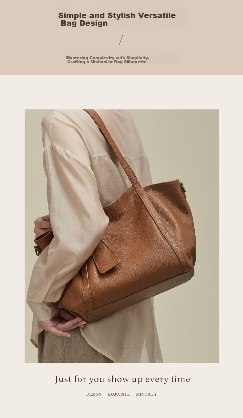 AudiJia Genuine Leather Tote Bag for Women 2026 New Handbag Commuter Shoulder Bag Crossbody Mom Bag Birthday Gift 5