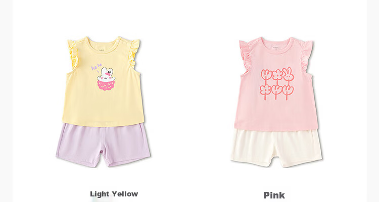 Balabala Baby Toddler Short Sleeve Set 2026 Summer Girls T-Shirt and Pants Two-Piece Children's Day Gift Sweet Girl 13