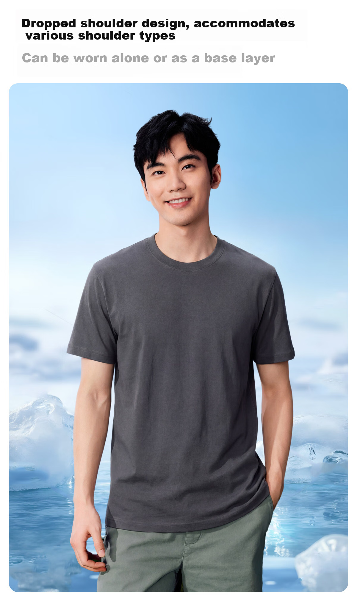ROMON 100% Cotton Men's Short Sleeve T-Shirt [10A Antibacterial] Casual Solid Color Base Layer Tee 5