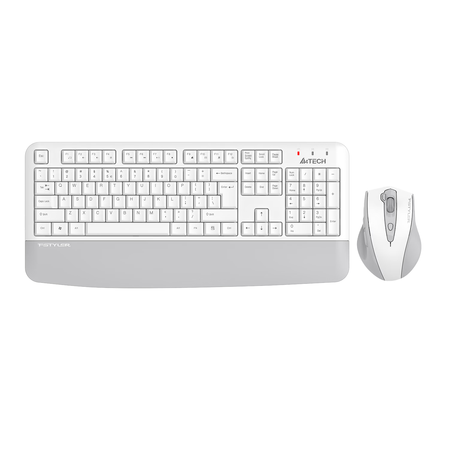 A4TECH FG2500S PLUS 104-Key Wireless Keyboard and Mouse Combo Silent Ivory White Wireless Keyboard Mouse Set for Office Typing
