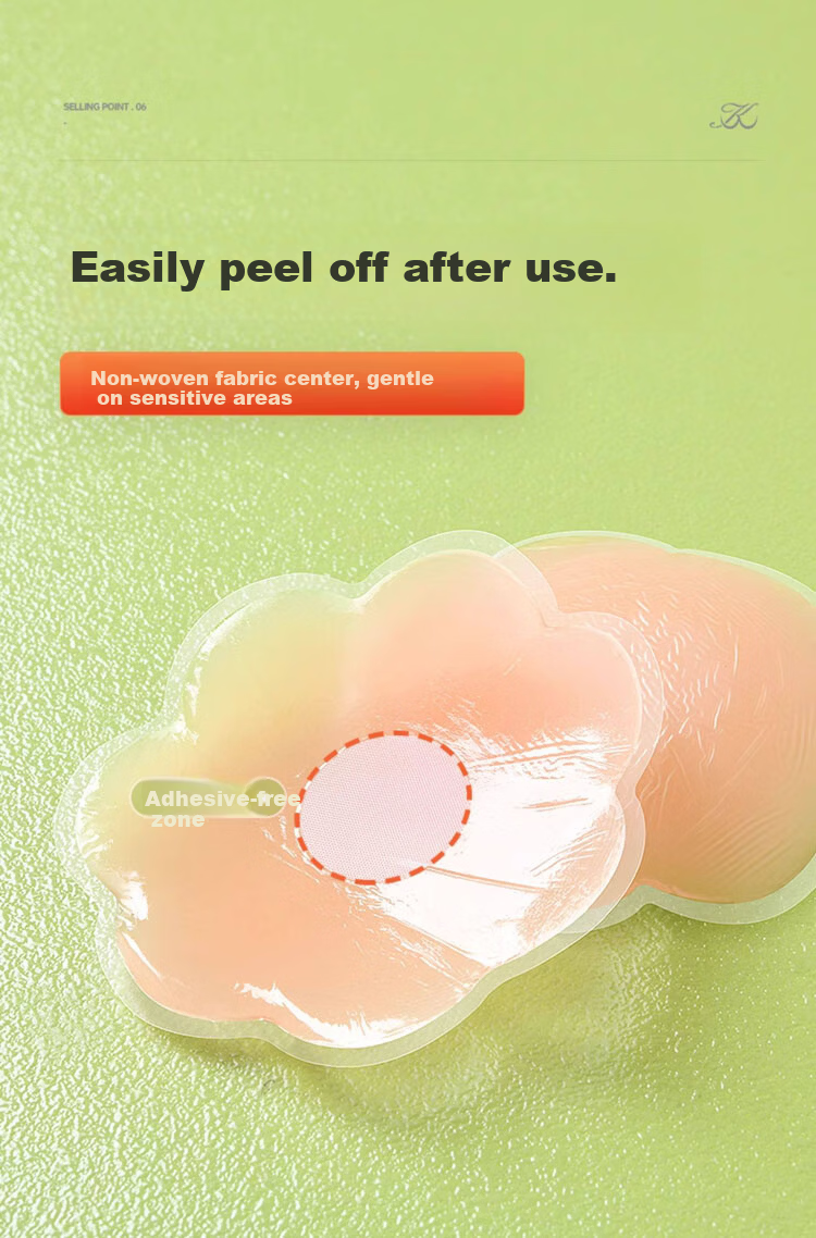 Caramella Invisible Breathable Silicone Nipple Covers for Women, Anti-Exposure, Lightweight, No Bra Needed, Small Bust, Wedding Dress Chest Pads 6