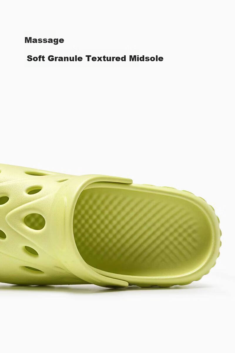 ZHIYING Men's Summer Outdoor Hole Shoes Beach Sandals Non-slip Thick Sole Cushioned Closed-toe Slippers Black Size 44-45 4