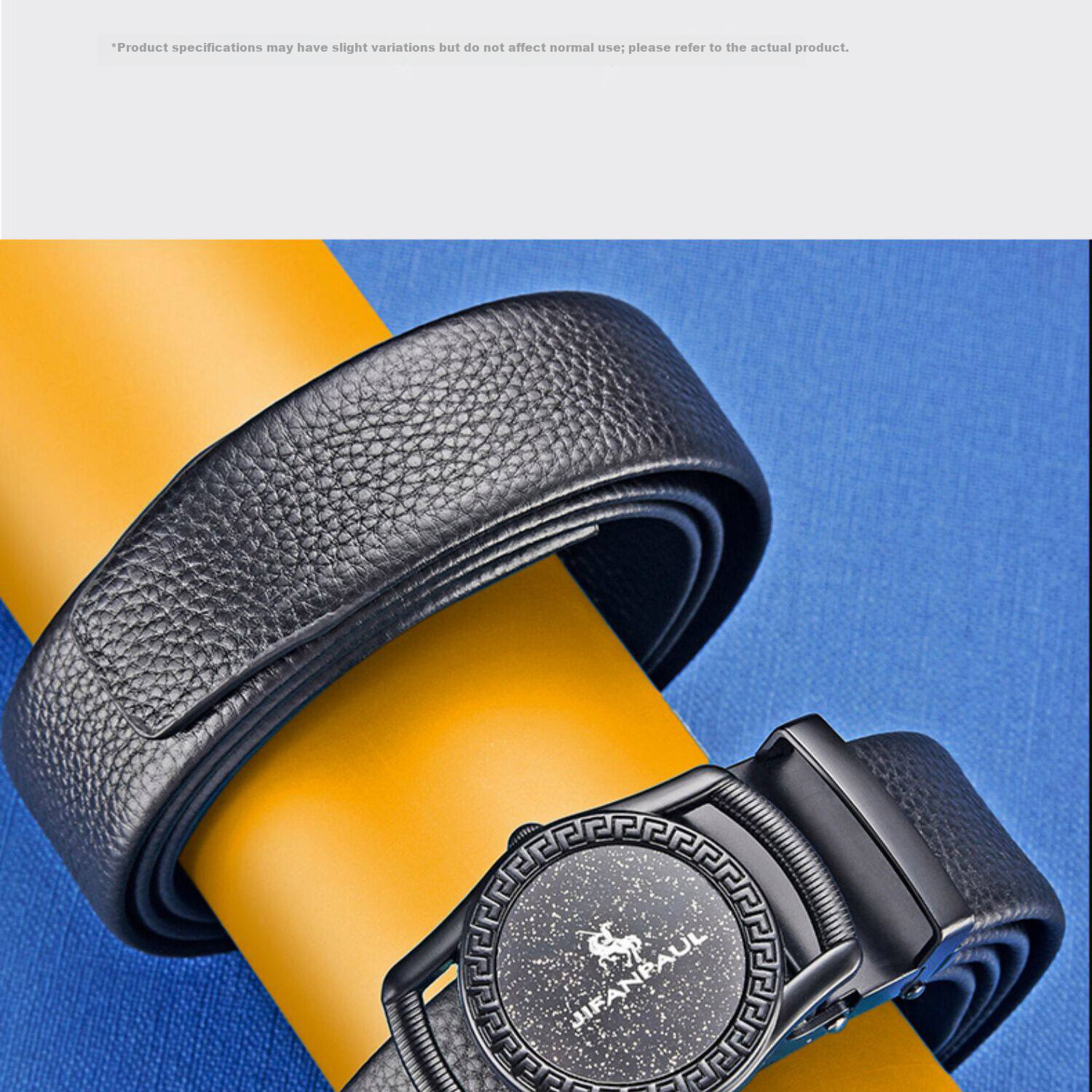 JIFANPAUL Men's Automatic Buckle Leather Belt Fashion Waistband Gift for Boyfriend and Dad Birthday New Trendy Style 12