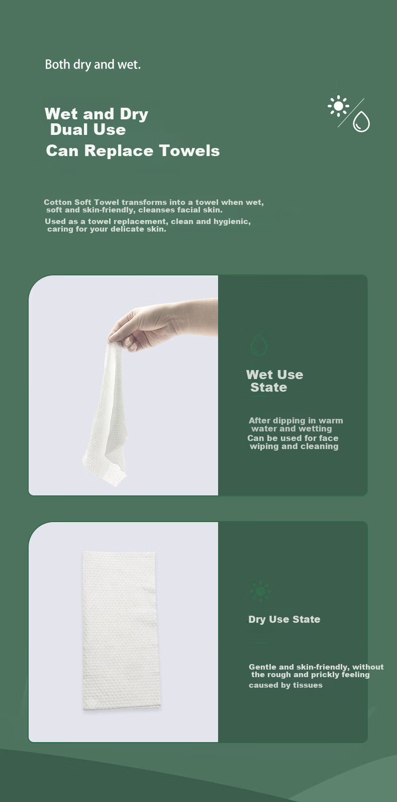 Guyunti Large Thickened Facial Towel 150 Sheets Soft Disposable Face Wipes 20x25CM 11