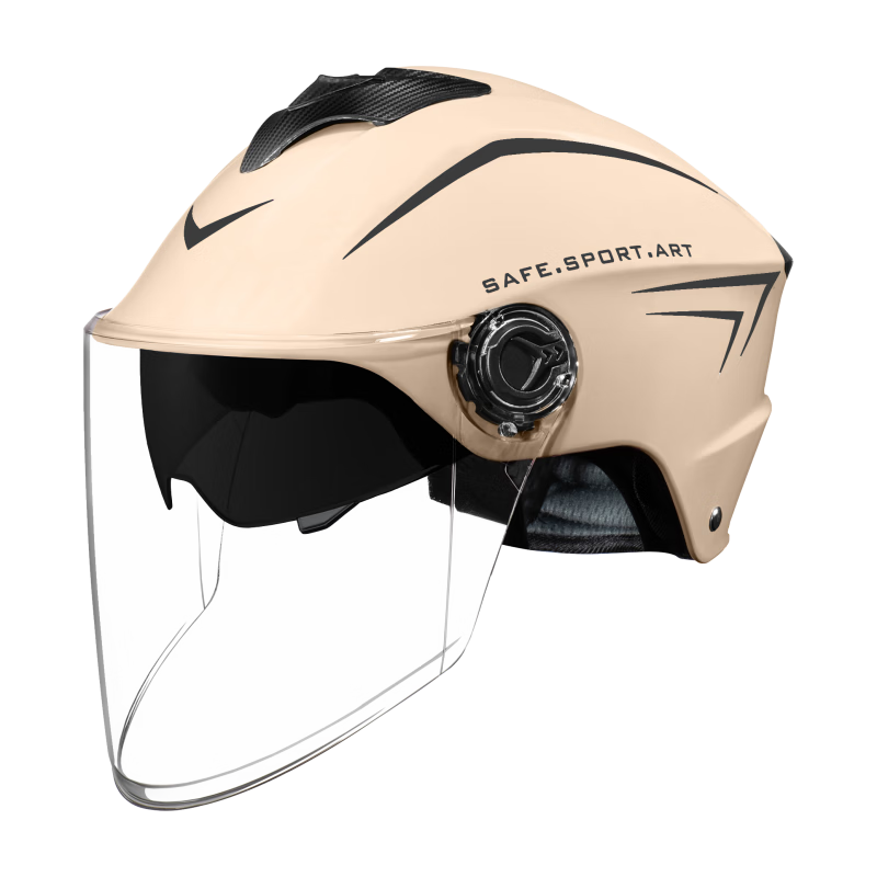 Feige Spreck 3C Certified New National Standard Summer Breathable Sun Protection Electric Vehicle Helmet for Women and Men Four Seasons Electric Scooter Motorcycle Safety Half Helmet 509 High-Definiti