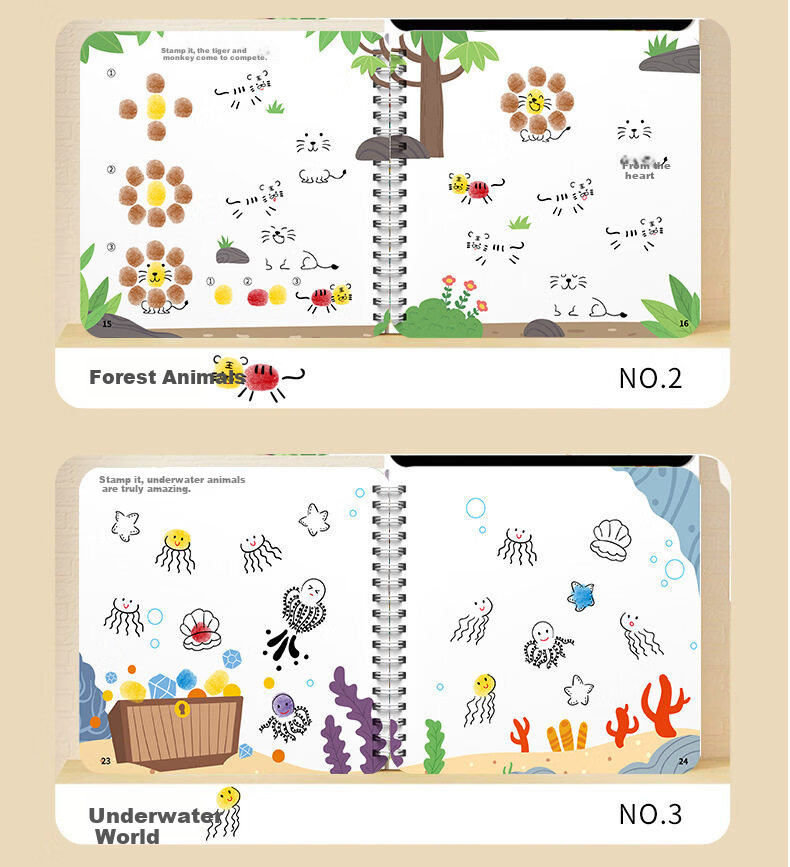 JEPPE Children's Foldable DIY Coloring and Drawing Book for Ages 3-6, Art Sketchbook, Boys and Girls Children's Day Gift 4