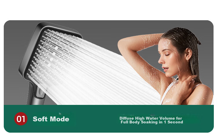 Jiayun [New German Style] Adjustable Rotatable Pressurized Shower Head with Switch High-Pressure Water Flow 19