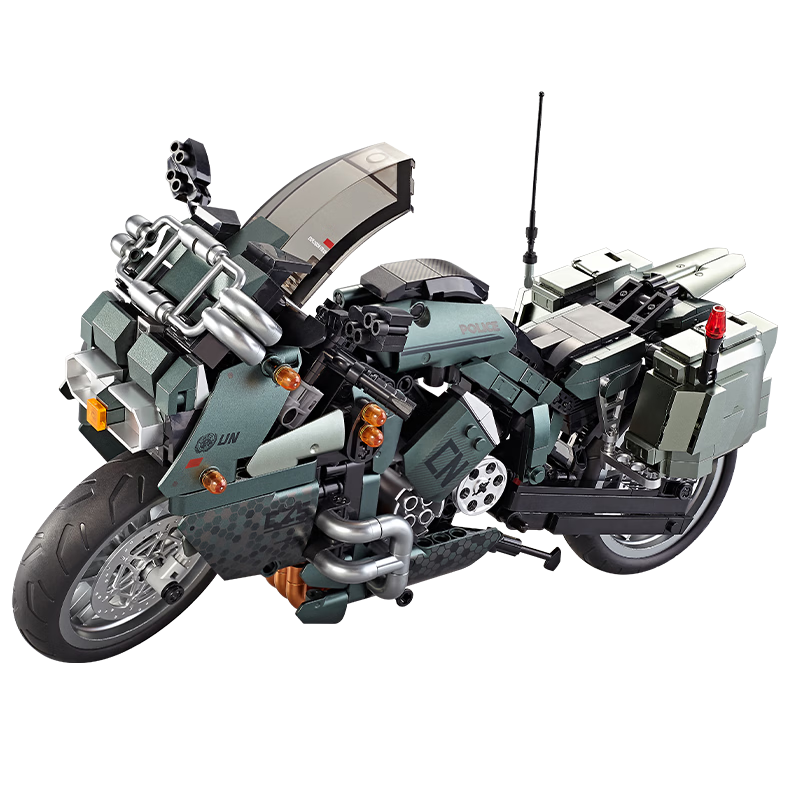SHIGUANGXUE Military Explosion-Proof Motorcycle Building Blocks Model Puzzle Toy Educational Gift for Boys and Girls Birthday