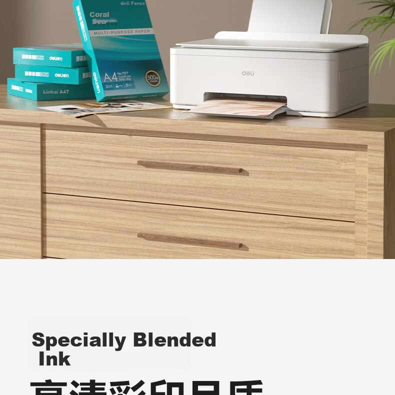 Deli AI Home Printer 3-in-1 Color Error Correction Wireless Mobile Copy Scan Inkjet Photo Printer 32