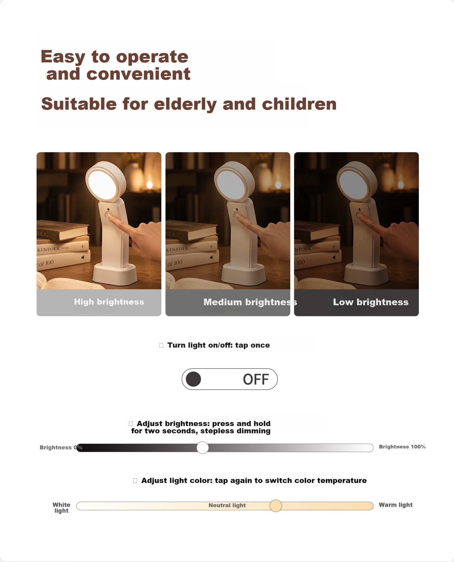 Heart LocK Rechargeable Small Desk Lamp Eye Protection Study Dorm Bedroom Bedside Reading Lamp Student Desk Office Night Light 8