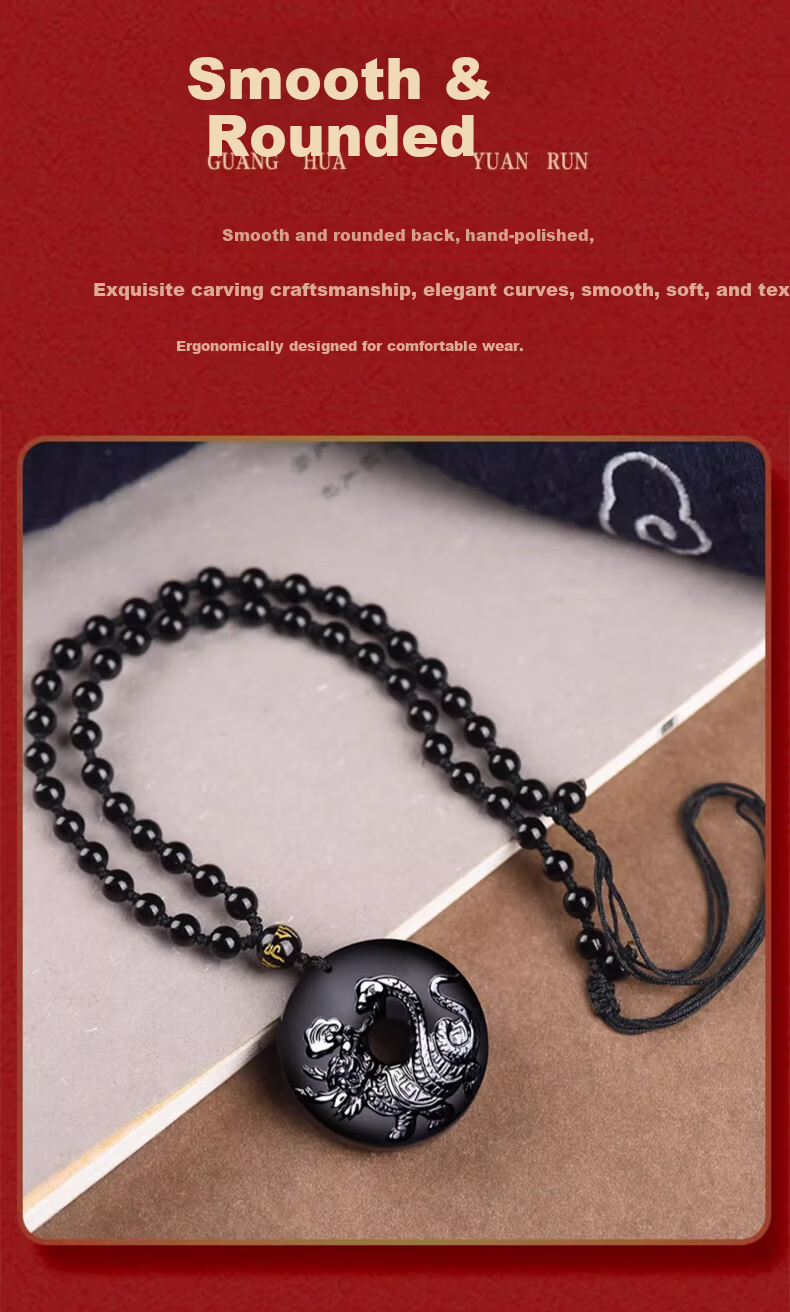 Li Juming Five Elements Water Deficiency Black Obsidian Xuanwu Pendant Northern Water God Snake Turtle Water Element Keychain Pendant Shui Ze Jie Gua 13