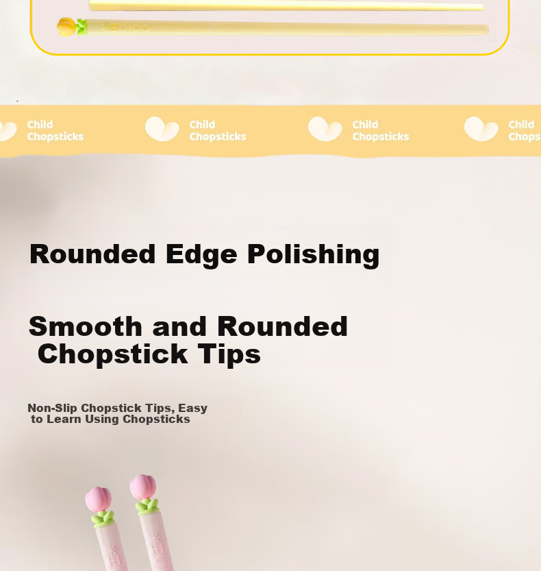 CORN Corn Children's Silicone Chopsticks Baby Chopsticks for 3-Year-Old Kids Household Use for 6-12 Years Kindergarten Exclusive One Pair Per Child 4