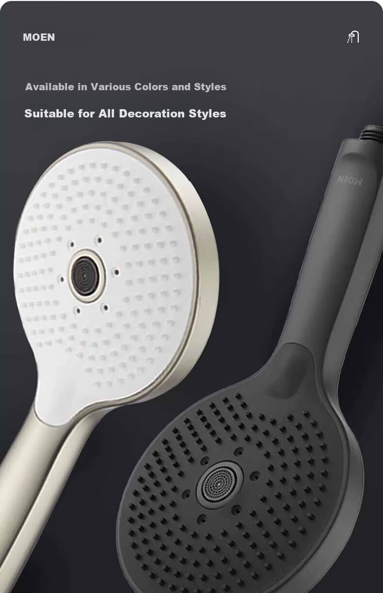 MOEN HH3600 Handheld Shower Head with Pressure Boost, Microbubble Technology, 3 Functions, Self-Cleaning Nozzle, Includes Base 12