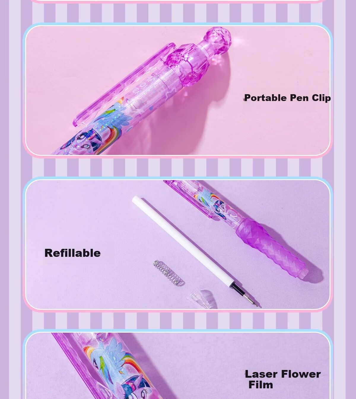IiGEN My Little Pony 0.5mm Neutral Pen Quick-Dry Water-Based Ballpoint Pen for Office and Student Exams 7
