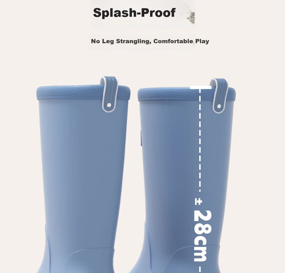 Paul Frank Women's Fashion Rain Boots Camping Outdoor Waterproof Non-Slip Rubber Shoes Blue Drawstring Style Size 40 11