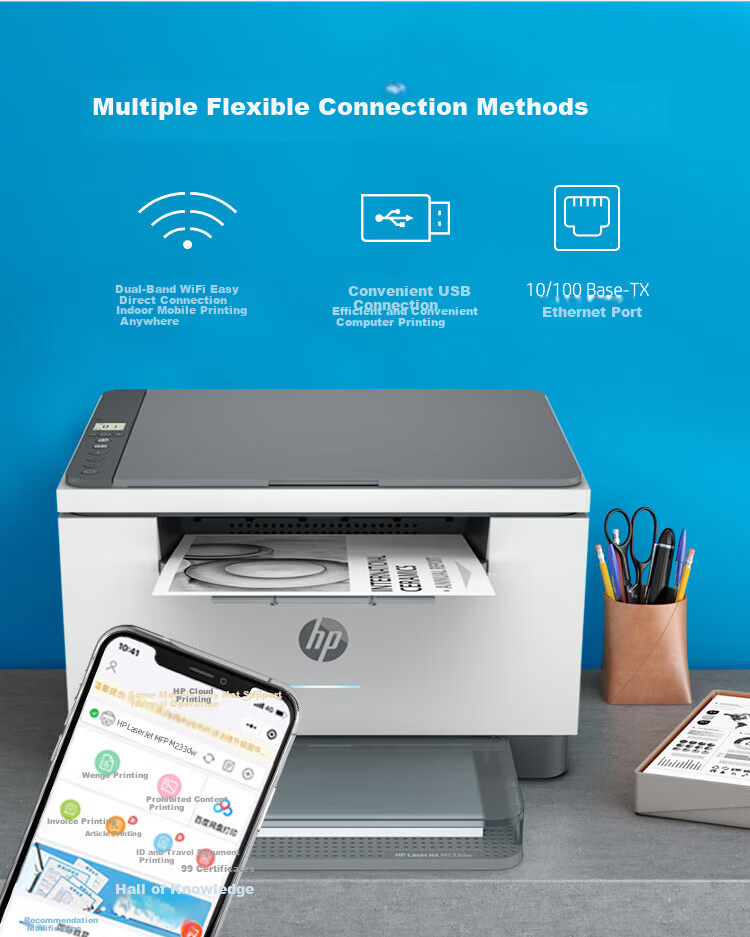 HP M233dw A4 Laser Automatic Duplex Printer Office Print Copy Scan 3-in-1 Multifunction All-in-One Machine (Leap Series) 3