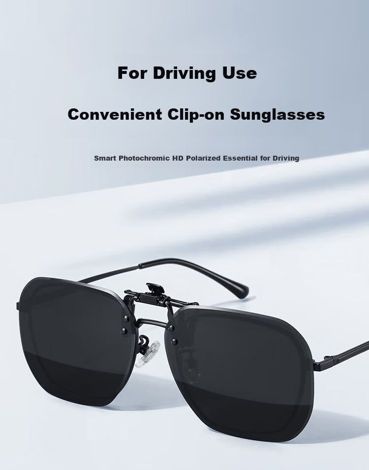 Hieyes Clip-On Polarized Sunglasses for Men, UV Protection, Compatible with Prescription Glasses, Ideal for Driving and Fishing 2