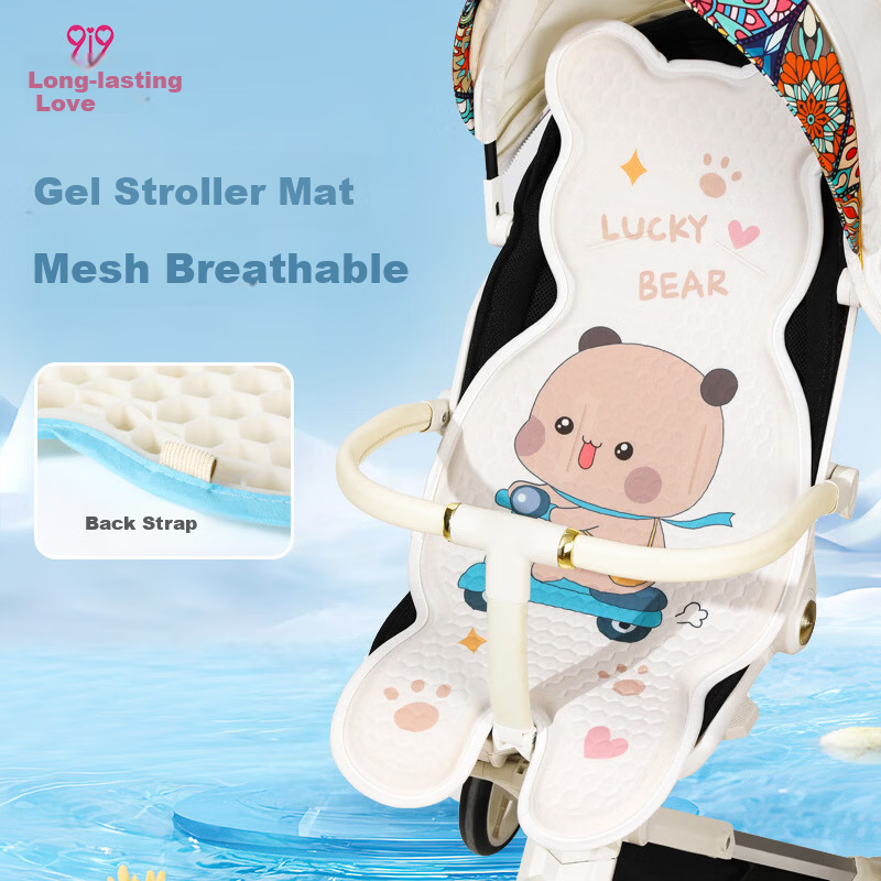 9i9 Baby Stroller Breathable Cooling Mat Universal Infant Ice Pad Child Safety Seat Cushion Summer - Bear