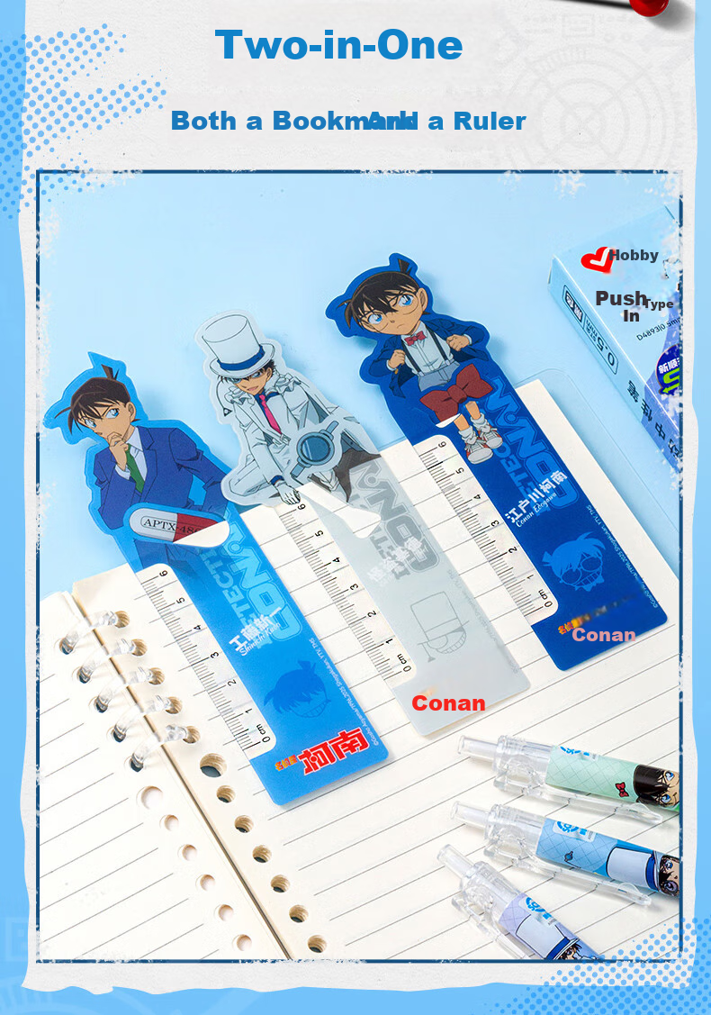 AIHAO [Back to School Essential] Conan Collaboration Gel Pen, 0.5mm, Student Retractable Black Pen, ST Tip, Aesthetically Pleasing, Exam Writing Pen, Children's Stationery Gift, Water-Based Pen, 5 Pcs, 2003 7