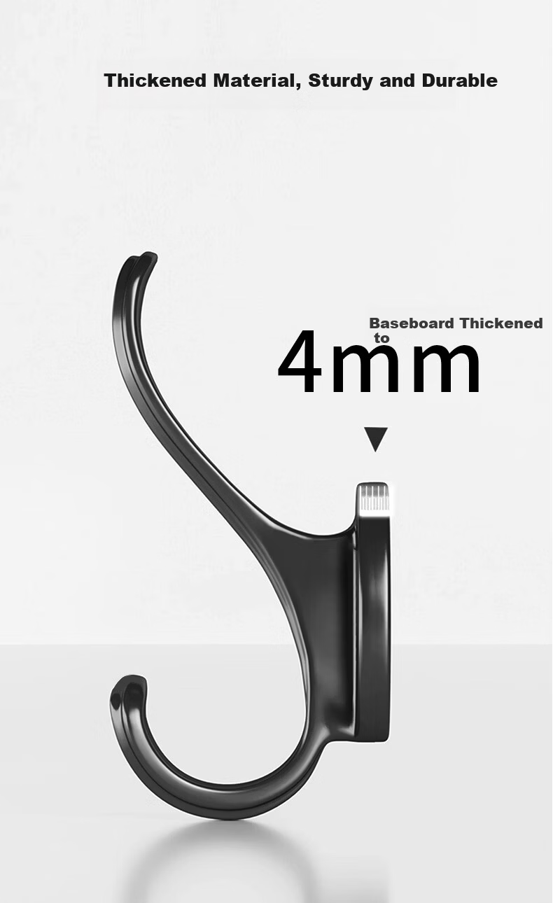 Baoshi Door-Back Hook, No Drilling Required, Coat Rack Storage Shelf, Heavy-Duty Load-Bearing Aluminum Alloy, Super Strong Adhesion, Bedroom 4