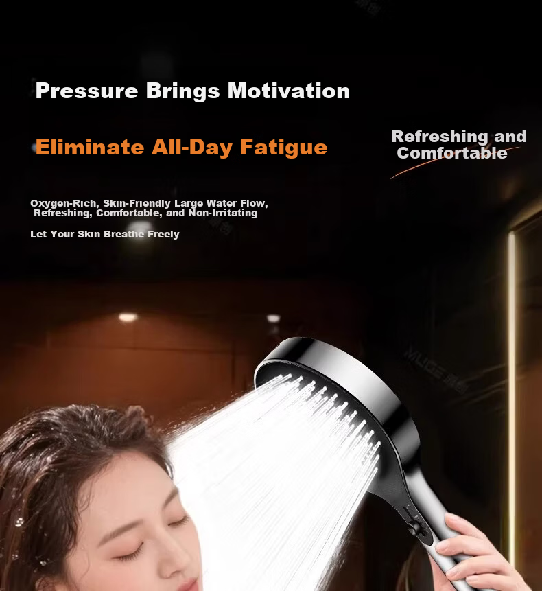 MUGE High-Pressure Shower Head Universal Powerful Water Flow Handheld Bathroom Shower Sprayer 5