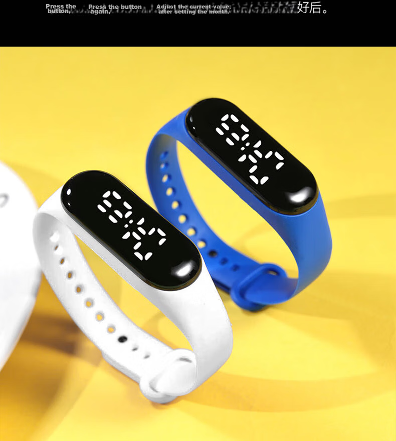 YAJIA Electronic Watch Student Touchscreen LED White Light Sports Waterproof Digital Watch 19