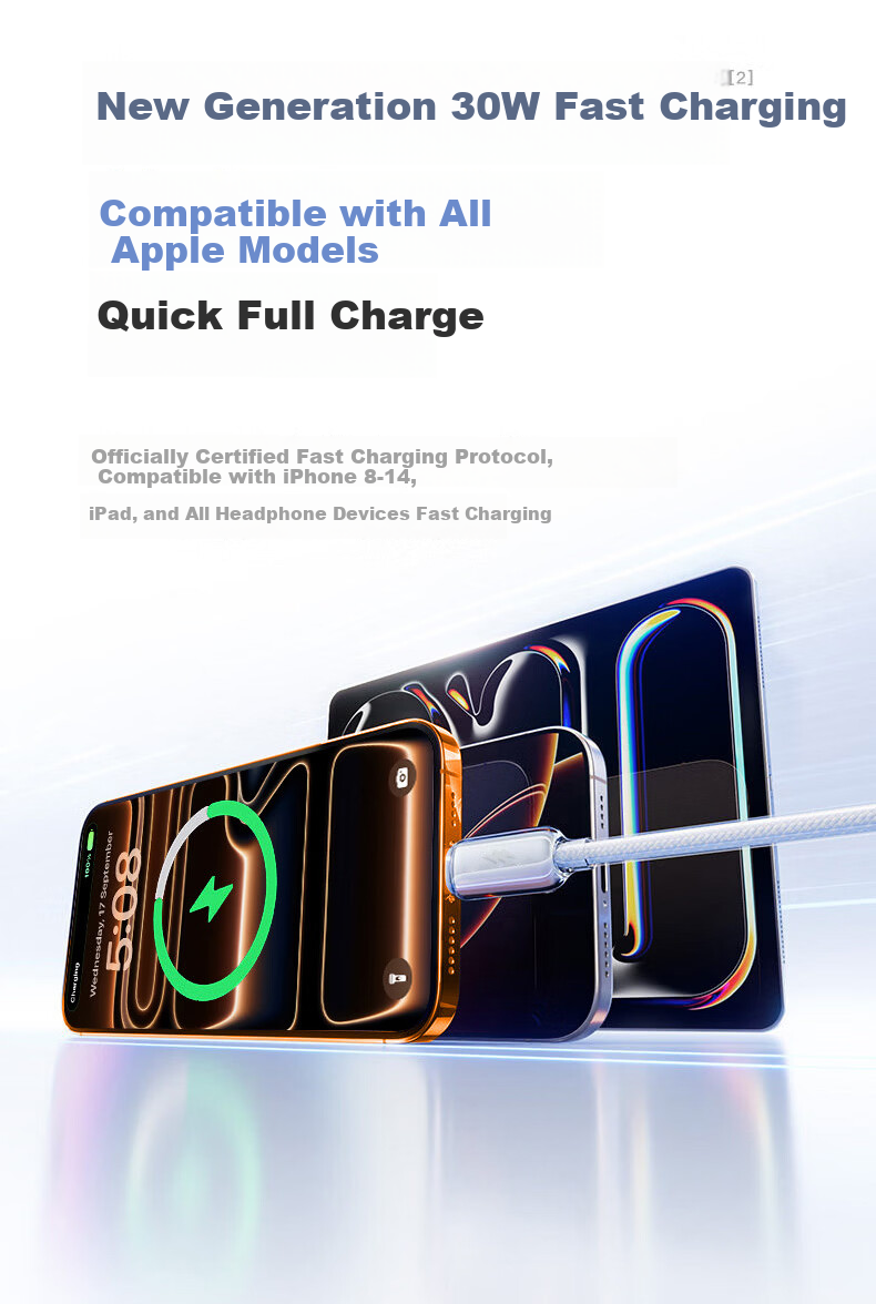 Oumake Apple Charging Cable Compatible with Original iPhone 13 Pro Max 14 X 12 Fast Charging Data Cable Car Charger Fast Charge [Apple 6-14 Fast Charge] Ice Blue - 1.5m 3