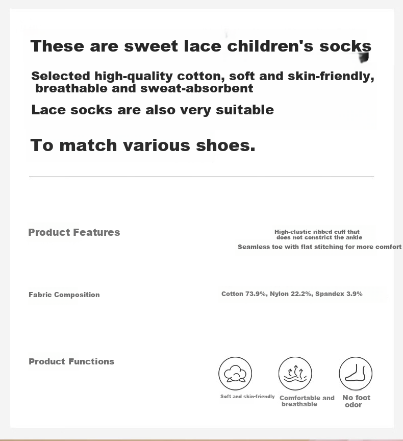 DR·KONG Kids' Comfortable Casual Colorful Socks (2 Pairs) Spring Autumn Style A00B1113 White/Pink 1