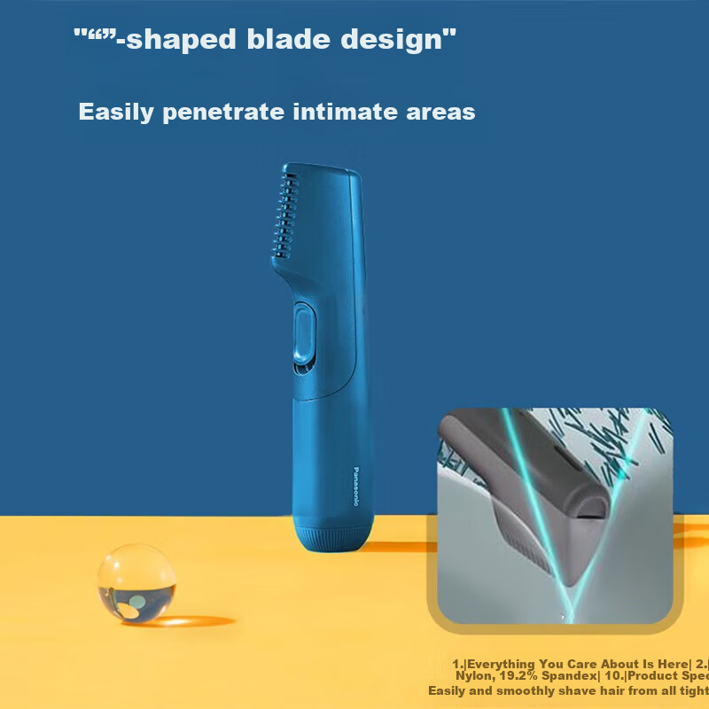 Panasonic Hair Removal Shaver Electric Body Hair Trimmer for Men and Women Wet and Dry Use GK20 Hair Remover Epilator ER-GK20 [Blue]