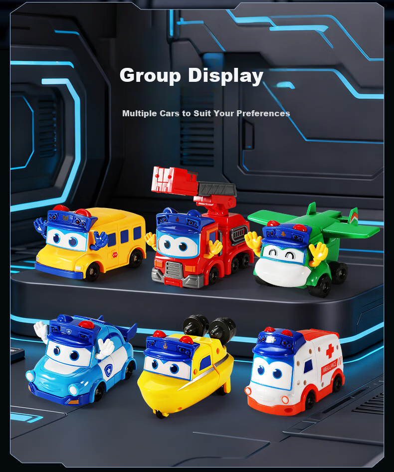 Anby Families Kids Transformable School Bus Fire Truck Toy 3-6 Years Boys Car Model Children's Day Gift 7