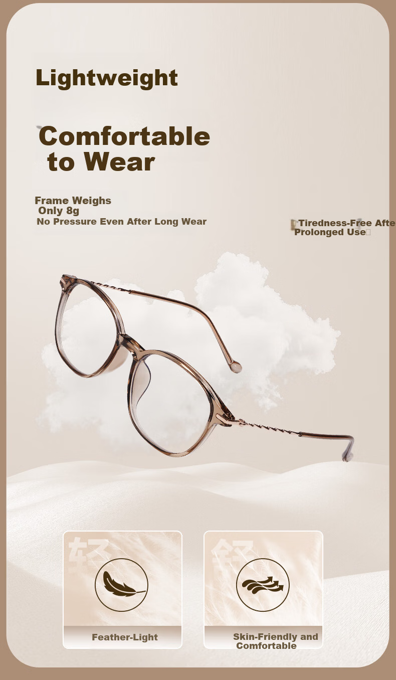 Sunset Red Fashion Ultra-Light High-Definition Blue Light Blocking Reading Glasses 2026 New Women's E9094C +1.00 Diopter 3