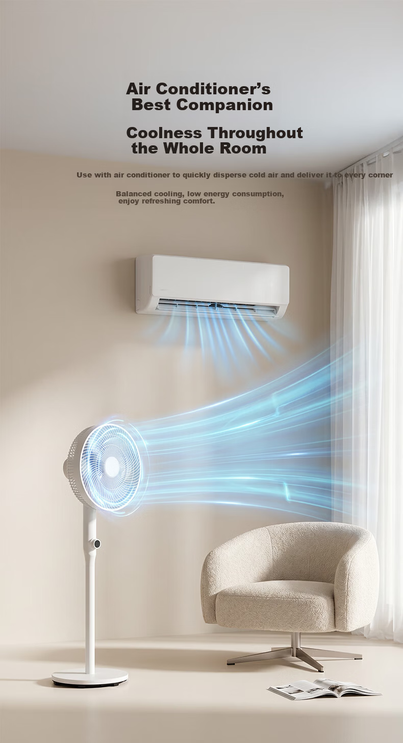 Qinyuan Breeze Series DC Inverter Floor Fan Circulating Fan Level 1 Energy Efficiency Home Integrated Adjustable Soft Wind Silent Remote Control Electric Fan PF-341A 8