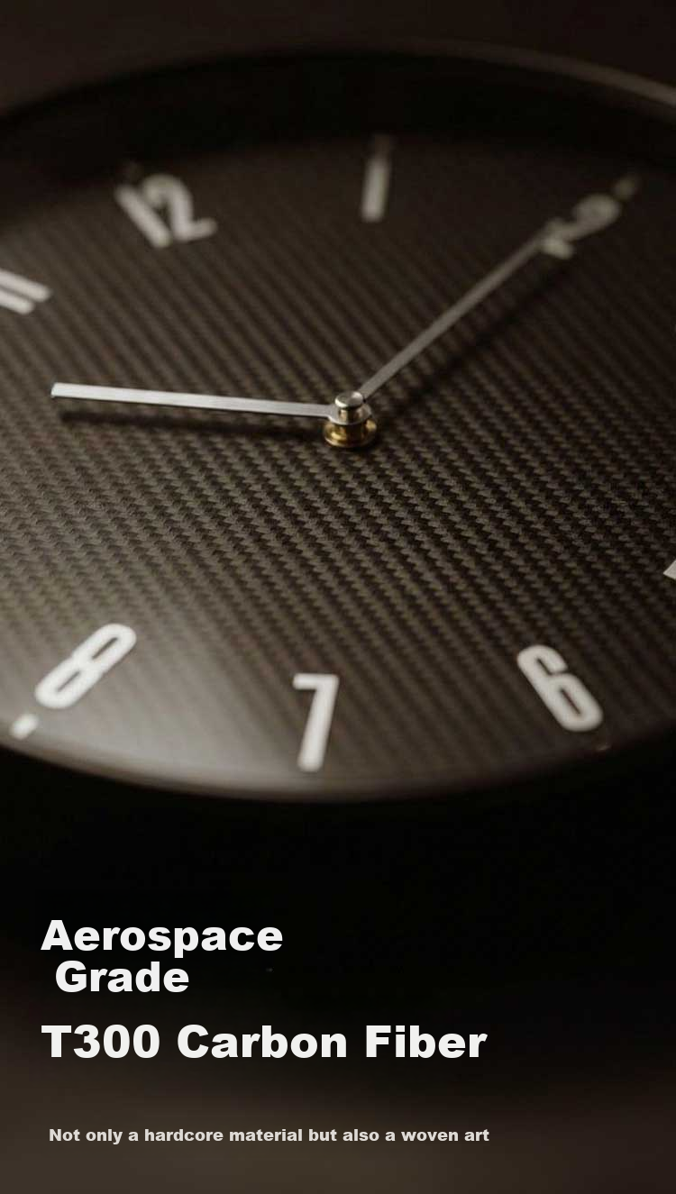 JD NeoCarbon Series T300 Carbon Fiber Silent Wall Clock Living Room 2026 New Home Premium 35cm 4