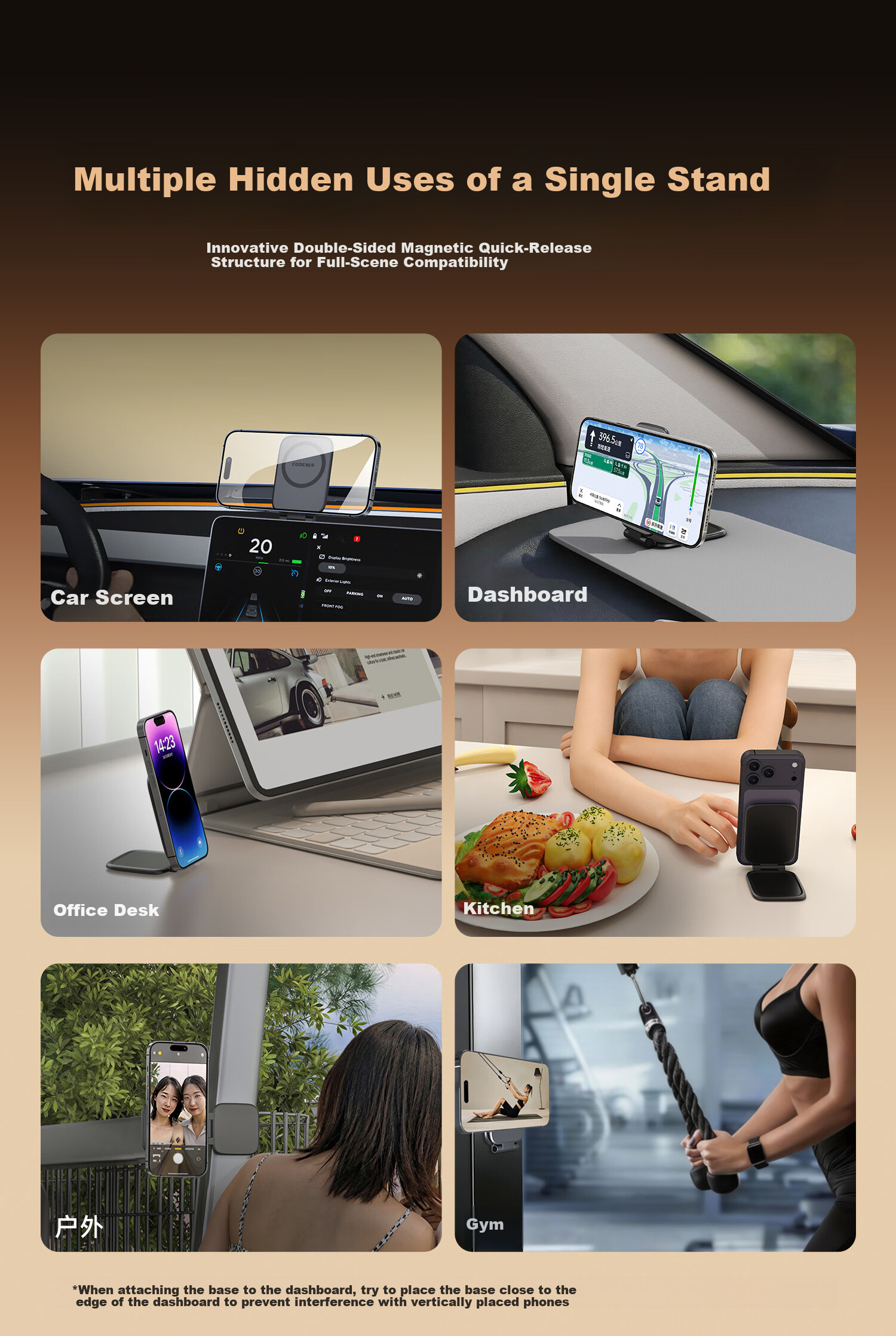 COOEXES Magnetic Car Phone Holder 2026 New Air Vent Mount Car Navigation Support Bracket 4