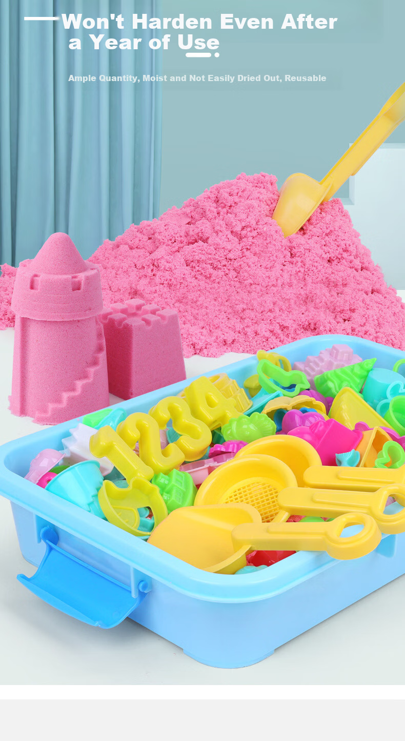 Lankupa Space Sand Children's Safe Non-Toxic Colored Sand Magic Sand Set Toy Girls DIY Handcraft 3-6 Years Old Children's Day Gift 2