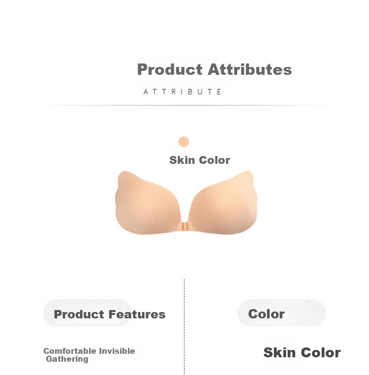 Yiershuang Invisible Seamless Anti-Exposure Strapless Bra for Women, Push-Up Non-Slip Bra for Wedding Dress and Camisole, No Shoulder Strap, Anti-Point Bra 16