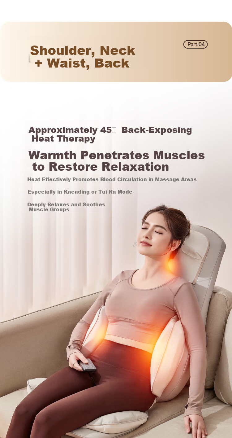JD Jingzao Massage Cushion Z1 Multifunctional Massage Chair Massager Shoulder Neck Waist Back Hip Kneading Tapping Heating Home Seat Massager Practical Birthday Gift for Parents and Elders 9