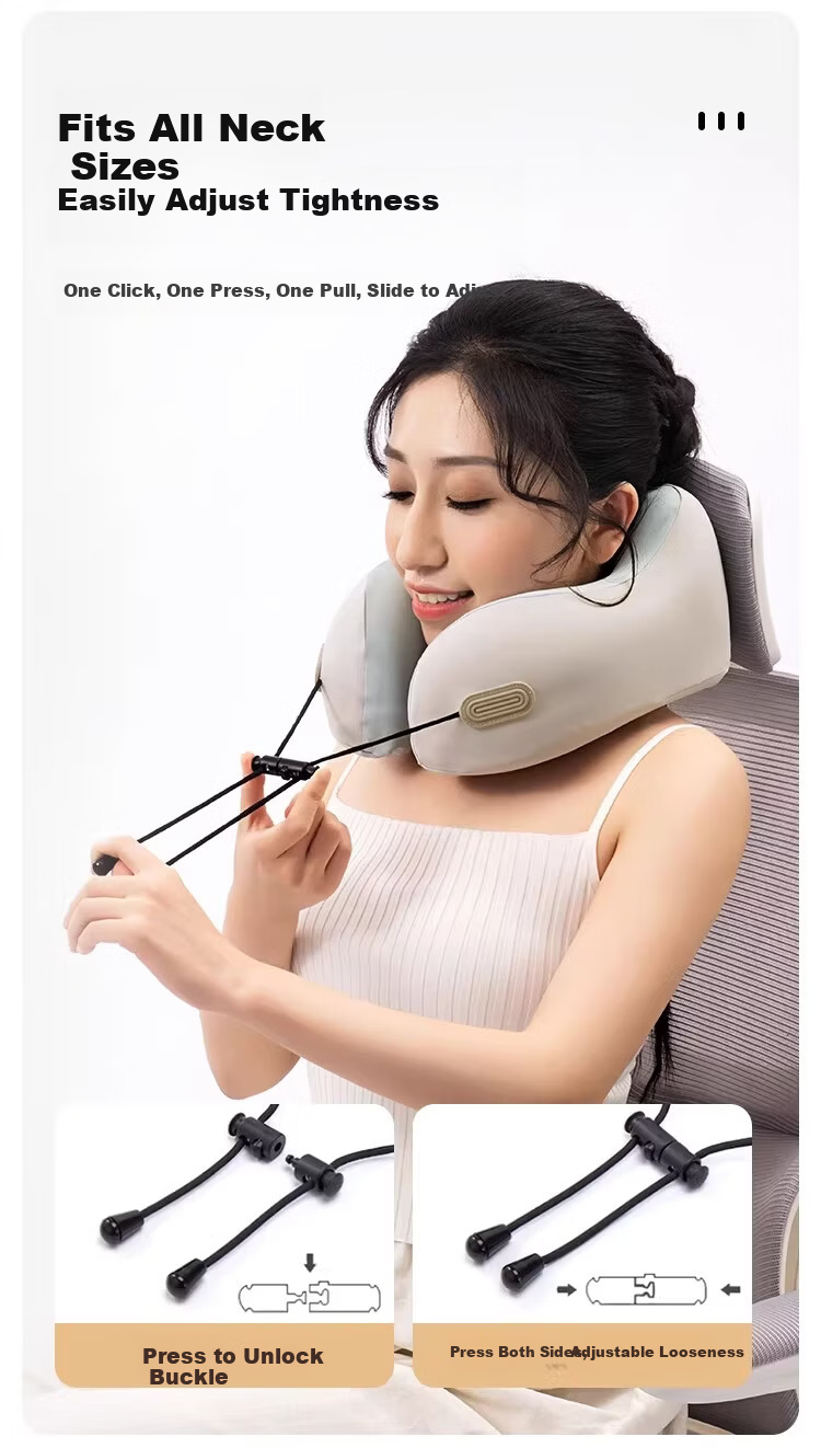 MINISO Comfortable Neck Support U-Shaped Memory Foam Travel Airplane Neck Pillow Portable Dark Gray (with Storage Case) 3