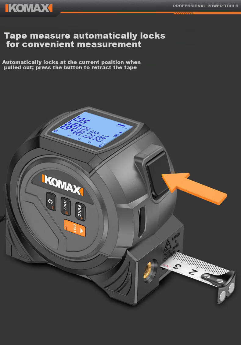 KEMAISI 3-in-1 Laser Distance Measuring Tape Infrared Rangefinder High-Precision Handheld Electronic Ruler Tape Measure for Carpentry 8