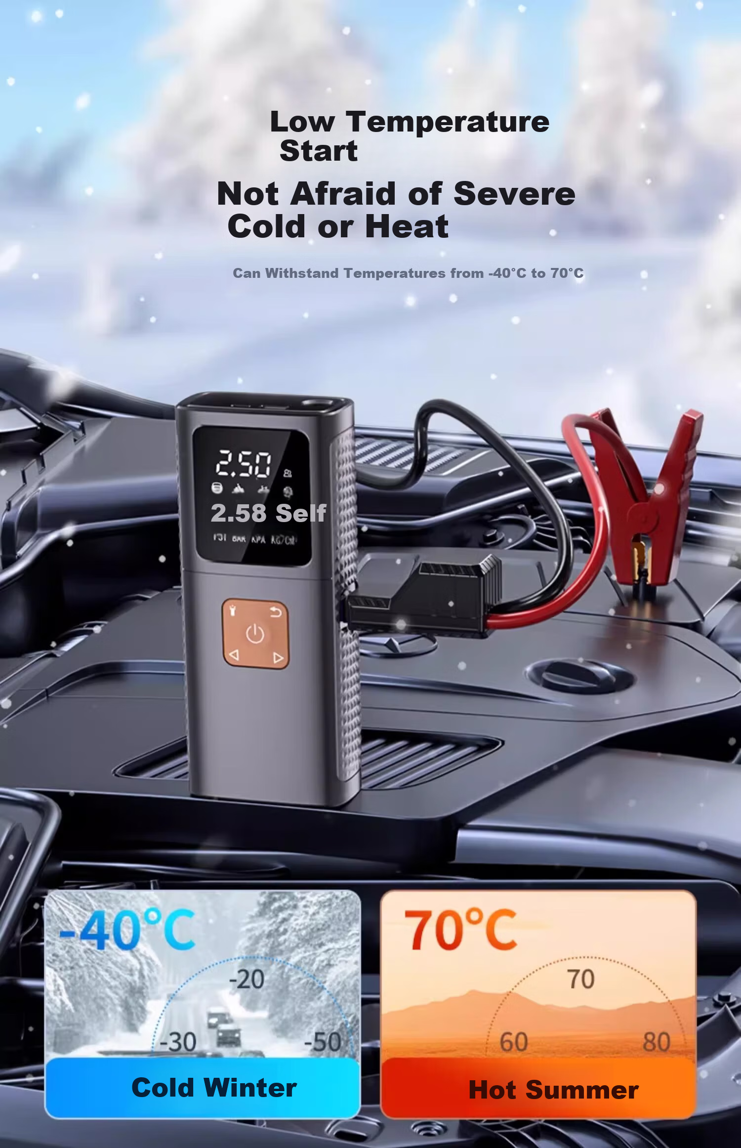 HELLOLEIBOO Car Wireless Air Pump Portable Electric Tire Inflator with Tire Pressure Gauge for Cars 11