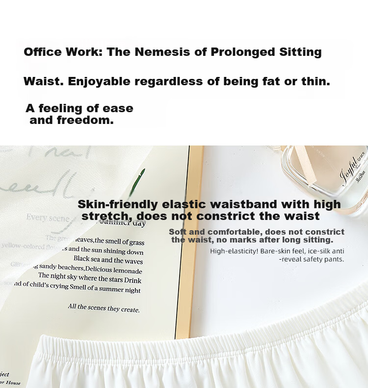 Herbal Original Ice Silk Bare Feeling Safety Shorts for Women Summer Thin Anti-Exposure Loose Lace Home Wear Leggings 9