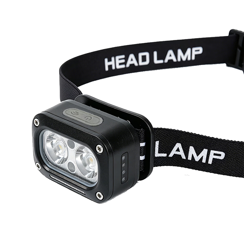 Deli Dual-Head Sensor Headlamp High-Brightness Night Fishing Rechargeable Waterproof Adjustable Brightness