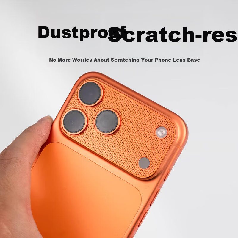 Fly Planet Ultra-Thin Base Film [No Bulge] for Apple iPhone 17 Pro Max Lens Protector iPhone 17 Pro Max Base Film Metal Hollow Heat Dissipation Scratch-Resistant - Starry Orange